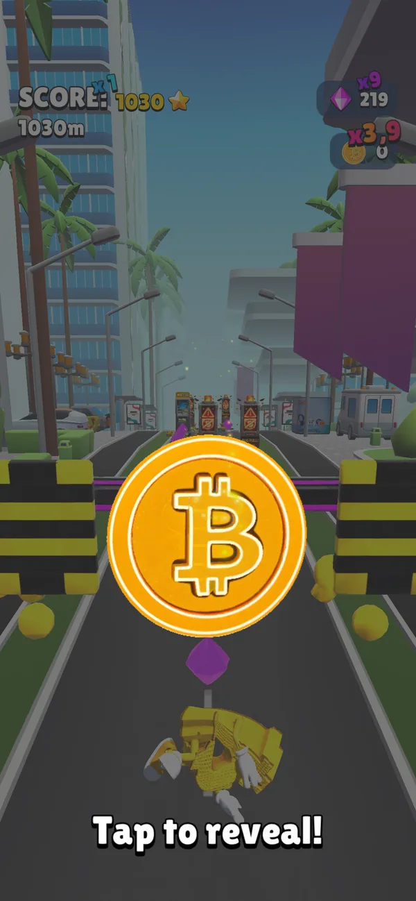 In-game: tap to reveal a coin